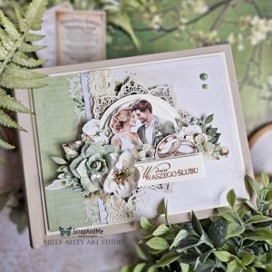 Дизайнерскa хартия - White Roses – Wedding 8 - 1 лист