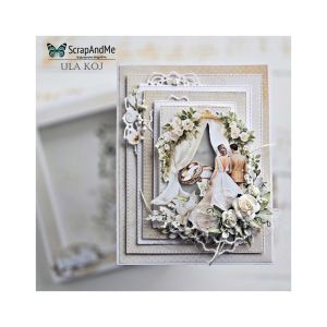 Дизайнерскa хартия - White Roses – Wedding 8 - 1 лист