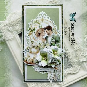 Дизайнерскa хартия - White Roses – Wedding 8 - 1 лист