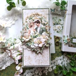 Дизайнерскa хартия - White Roses – Wedding 8 - 1 лист