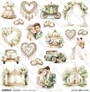 Дизайнерскa хартия - White Roses – Wedding 8 - 1 лист