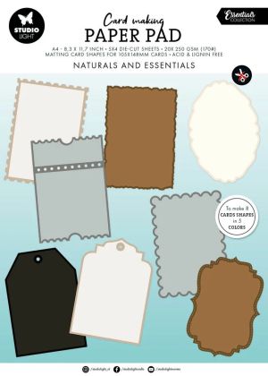 Комплект с базисни форми за основи на картички 14,80 х 10,50 см- Naturals and Essentials - А4 - 20 листа