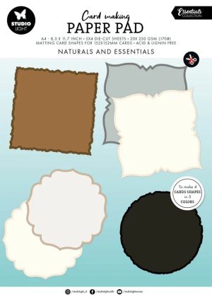 Комплект с базисни форми за основи на картички 15,20 х 15,20 см - Naturals and Essentials - А4 - 20 листа