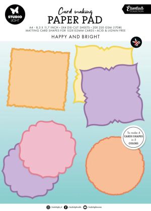 Комплект с базисни форми за основи на картички 15,20 х 15,20 см - Happy and Bright - А4 - 20 листа