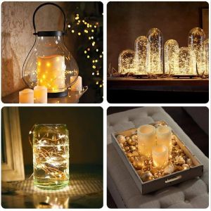LED лампички - 1,00 м, 10 LED светодиода - жълта светлина
