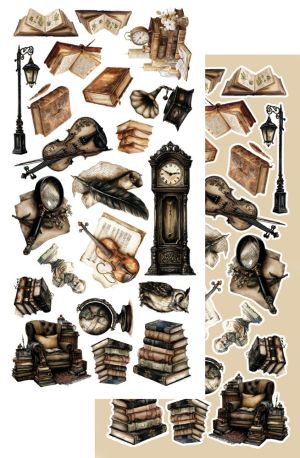 Комплект дизайнерска хартия - In the Library - 6 листа