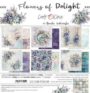 Комплект дизайнерска хартия - Flowers Of Delight - 6 листа