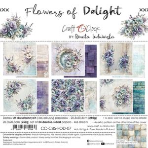 Комплект дизайнерска хартия - Flowers Of Delight - 24 листа