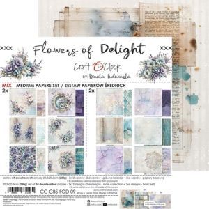 Комплект дизайнерска хартия - Flowers Of Delight - 24 листа