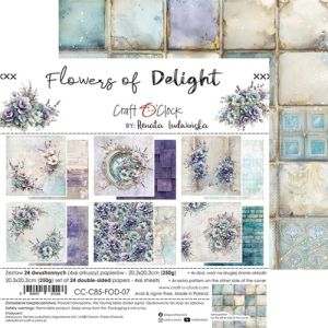Комплект дизайнерска хартия - Flowers Of Delight - 24 листа