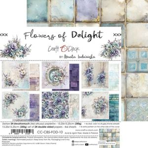 Комплект дизайнерска хартия - Flowers Of Delight - 24 листа