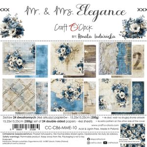 Комплект дизайнерска хартия - Mr And Mrs Elegance - 24 листа