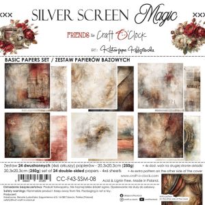 Комплект дизайнерска хартия - Silver Screen Magic - 24 листа