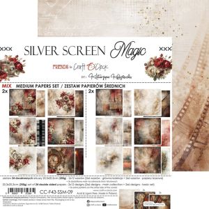 Комплект дизайнерска хартия - Silver Screen Magic - 24 листа