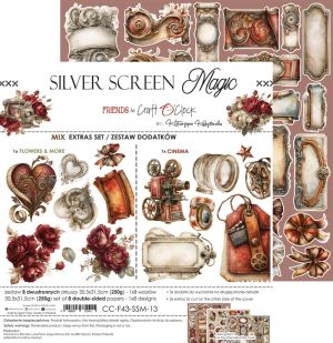Комплект дизайнерска хартия - Silver Screen Magic, Flowers… and Cinema - 8 листа