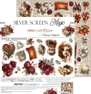 Комплект дизайнерска хартия - Silver Screen Magic, Flowers… and Cinema - 8 листа