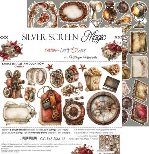 Комплект дизайнерска хартия - Silver Screen Magic, Flowers… and Cinema - 8 листа