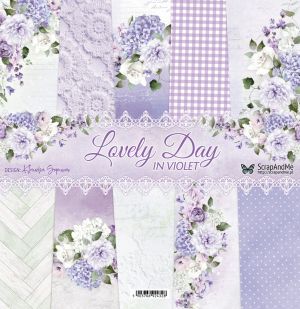 Дизайнерскa хартия - Lovely Day In Violet - 5 листа