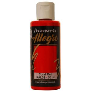 Акрилна боя Stamperia Allegro - Coral red - 60 мл.