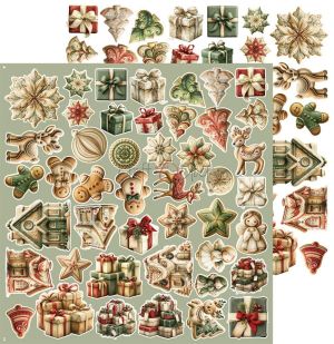 Комплект дизайнерска хартия с елементи за изрязване -Christmas/ Spirit Of Christmas  - 8 листа