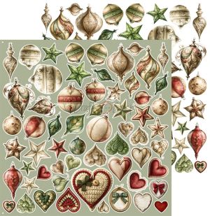 Комплект дизайнерска хартия с елементи за изрязване -Christmas/ Spirit Of Christmas  - 8 листа
