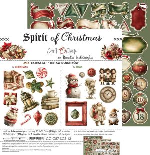 Комплект дизайнерска хартия с елементи за изрязване - MIX / Spirit Of Christmas  - 8 листа