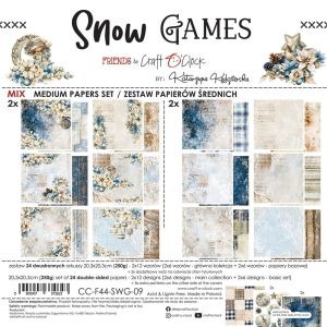 Комплект дизайнерска хартия 20,3х20,30см - Snow Game - 24 листа