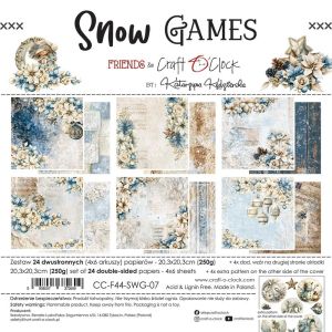 Комплект дизайнерска хартия 20,3х20,30см - Snow Game - 24 листа
