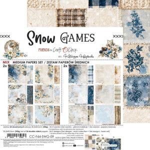 Комплект дизайнерска хартия 20,3х20,30см - Snow Game - 24 листа