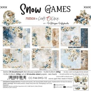 Комплект дизайнерска хартия 15,20Х15,20 см - Snow Game - 24 листа