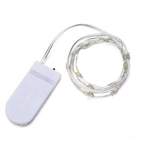 Декоративни LED лампички - 2 м, 20 LED светодиода - жълта светлина - с батерии