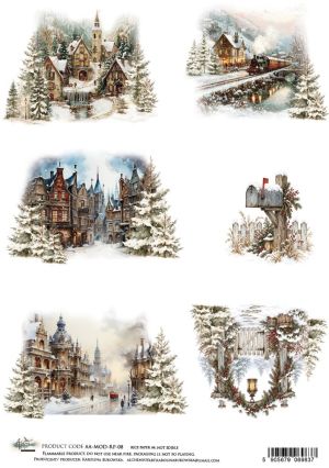 Фина оризова декупажна хартия - Тhe Magic of December- 29.7 х 21см. 