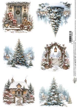 Фина оризова декупажна хартия - Тhe Magic of December- 29.7 х 21см. 