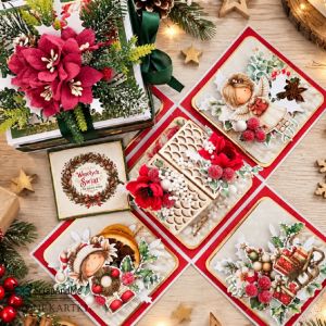 Комплект дизайнерска хартия с елементи за изрязване - Christmas Cheer 30,50 х 30,50 см - 6 листа