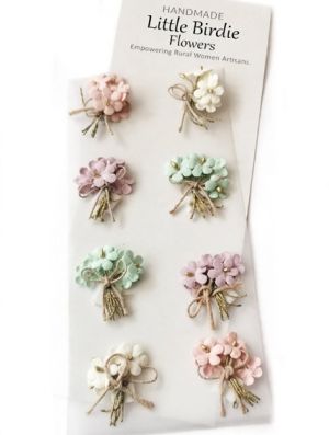 Ръчно изработени цветчета LITTLE BIRDIE Bouquet Fairy Garden – Букет в микс цветове – 8 бр.