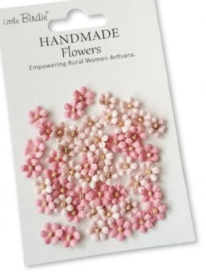Ръчно изработени цветчета LITTLE BIRDIE Esme Pink Passion – Розови – 50 бр.